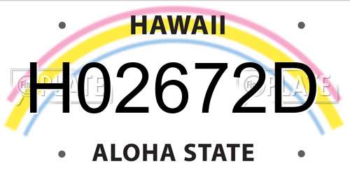 H02672D Hawaii License Plate