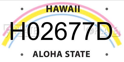 H02677D Hawaii License Plate