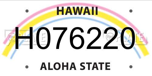 H076220 Hawaii License Plate
