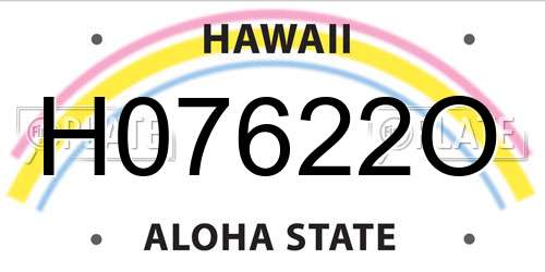 H07622O Hawaii License Plate