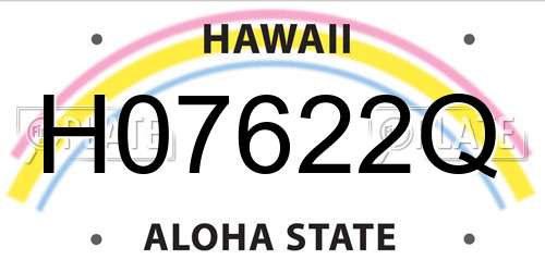 H07622Q Hawaii License Plate