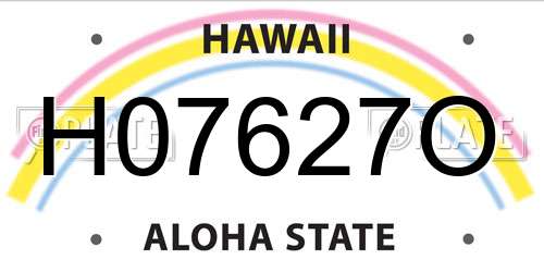 H07627O Hawaii License Plate