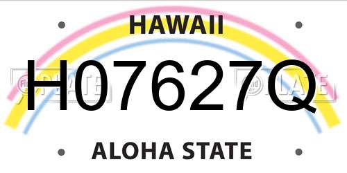 H07627Q Hawaii License Plate