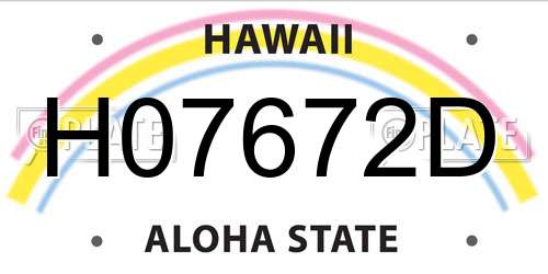 H07672D Hawaii License Plate