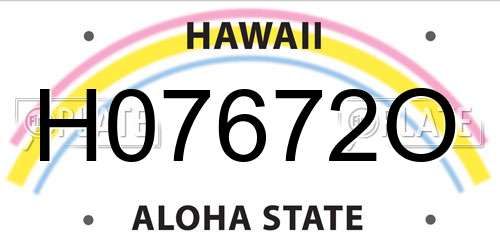 H07672O Hawaii License Plate