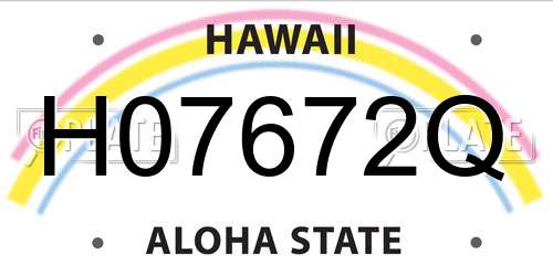 H07672Q Hawaii License Plate