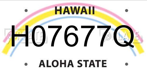 H07677Q Hawaii License Plate