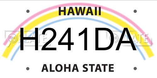 H241DA Hawaii License Plate