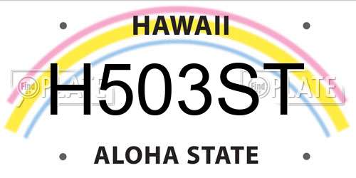 H503ST Hawaii License Plate