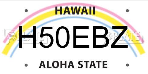 H50EBZ Hawaii License Plate