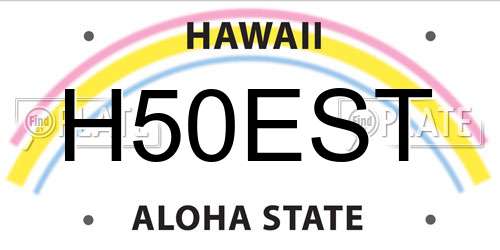 H50EST Hawaii License Plate