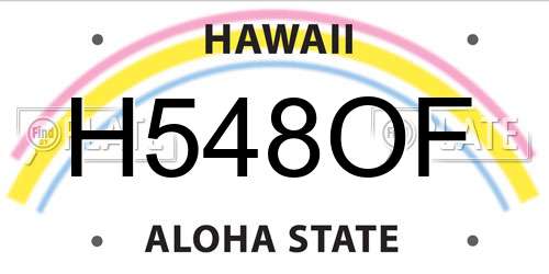 H548OF Hawaii License Plate