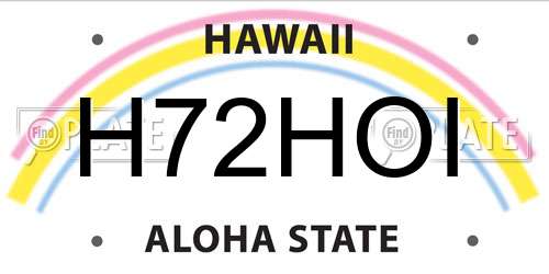 H72HOI Hawaii License Plate