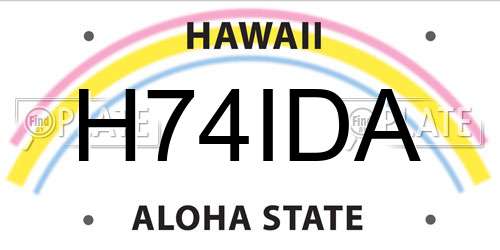 H74IDA Hawaii License Plate