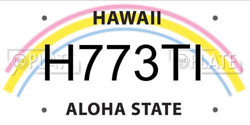 H773TI Hawaii License Plate