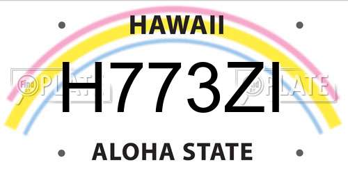 H773ZI Hawaii License Plate