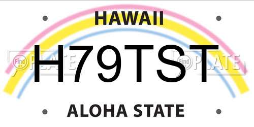 H79TST Hawaii License Plate
