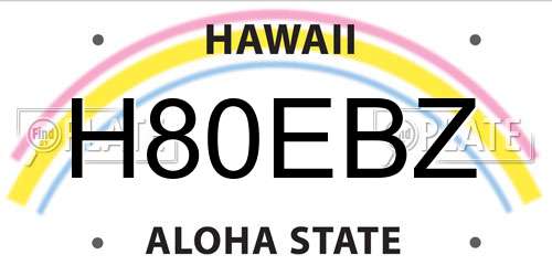 H80EBZ Hawaii License Plate