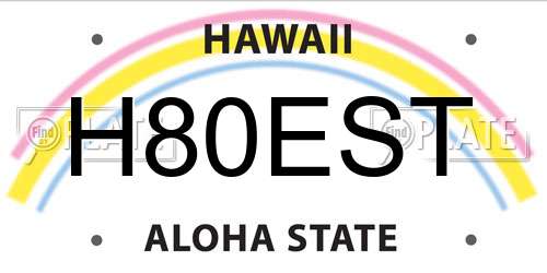 H80EST Hawaii License Plate