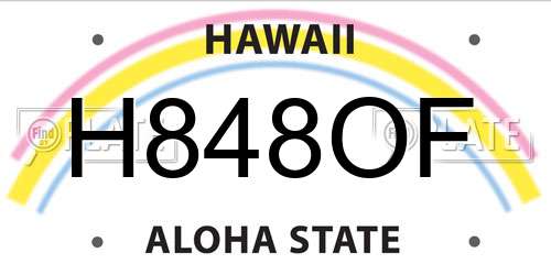 H848OF Hawaii License Plate