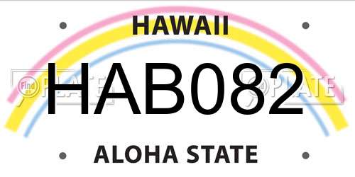 HAB082 Hawaii License Plate