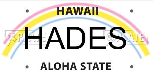 HADES Hawaii License Plate