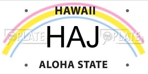 HAJ Hawaii License Plate