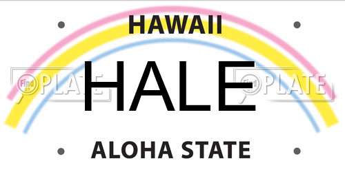 HALE Hawaii License Plate