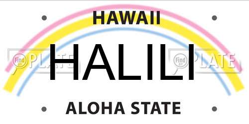 HALILI Hawaii License Plate
