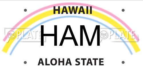 HAM Hawaii License Plate