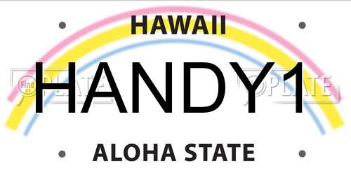 HANDY1 Hawaii License Plate