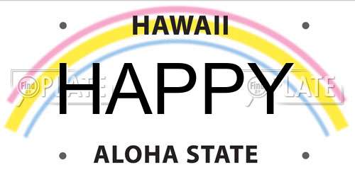 HAPPY Hawaii License Plate
