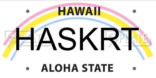 HASKRT Hawaii License Plate