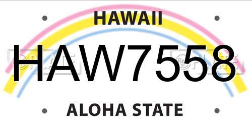 HAW7558 Hawaii License Plate