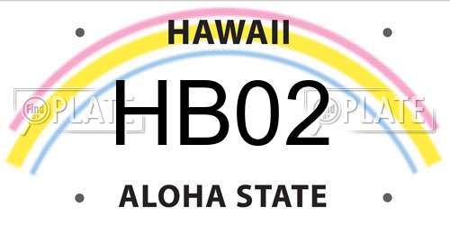 HB02 Hawaii License Plate