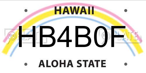 HB4B0F Hawaii License Plate