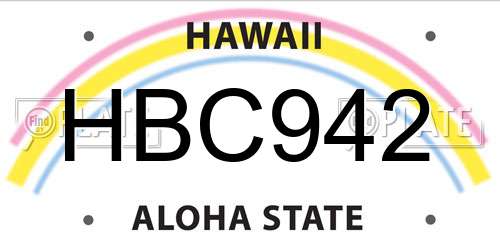 HBC942 Hawaii License Plate