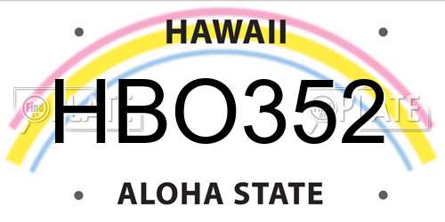 HBO352 Hawaii License Plate