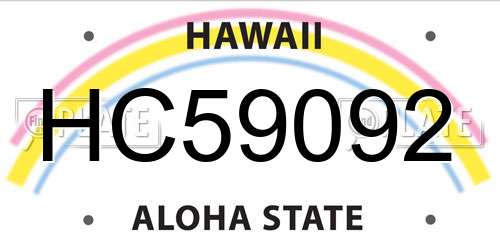 HC59092 Hawaii License Plate