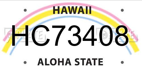 HC73408 Hawaii License Plate