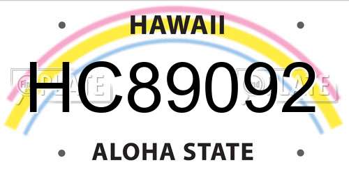 HC89092 Hawaii License Plate