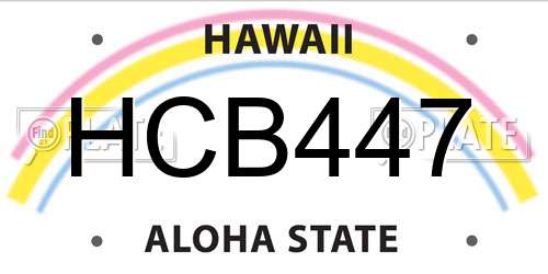 HCB447 Hawaii License Plate
