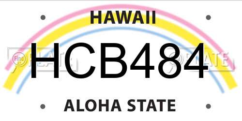 HCB484 Hawaii License Plate