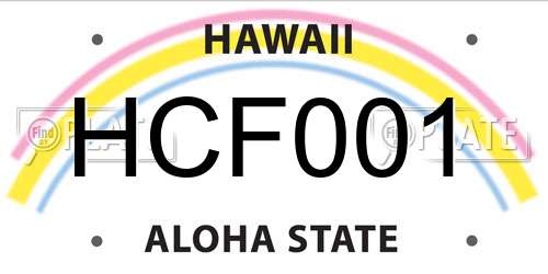 HCF001 Hawaii License Plate