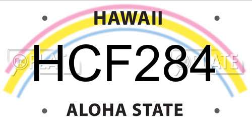 HCF284 Hawaii License Plate