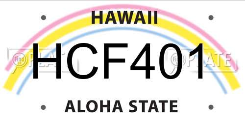 HCF401 Hawaii License Plate