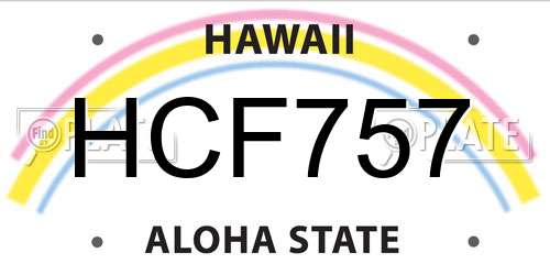 HCF757 Hawaii License Plate