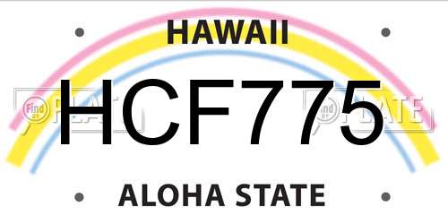 HCF775 Hawaii License Plate