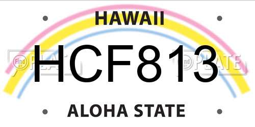 HCF813 Hawaii License Plate