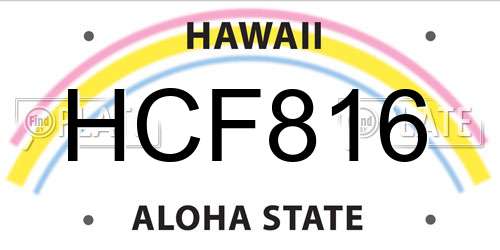 HCF816 Hawaii License Plate